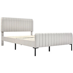 Acheter Lit Double 180x200 cm - Modenvie - tete de lit reglable - Lin - Gris Beige