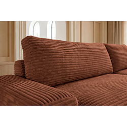 Acheter Casanova Canapé d'angle convertible gros velours côtelé Terracotta Gauche