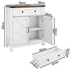 STILVORA Consoles 76/30/83 cm blanc en MDF avec tablette réglable et tiroir pas cher