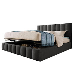 Lit Coffre 140x200 cm - Modenvie - rangement hydraulique et tête réglable - Gris pas cher