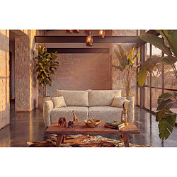Avis Casanova Canapé droit convertible tissu imprimé animalier 3 places Beige