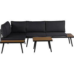 Acheter Habitat Et Jardin Salon de jardin canapé d'angle décor imitation bois [ ]Mira[ ] - 4 places - Gris