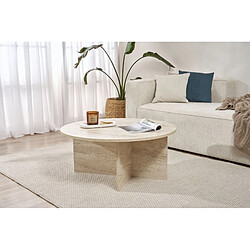 Avis Hanah Home Table basse en bois - 90 x 90 x 40 cm - Travertin