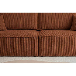 Acheter Casanova Canapé droit convertible petit velours côtelé Terracotta