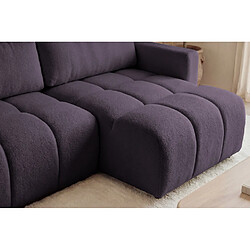 Casanova Canapé amovible convertible tissu texturé 3 places Mauve pas cher