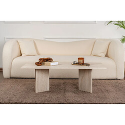 Avis Hanah Home Table basse en bois - 60 x 119 x 40 cm - Travertin