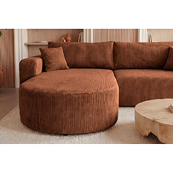 Acheter Casanova Canapé d'angle convertible petit velours côtelé Terracotta