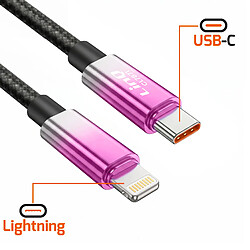 Avis LinQ Câble Lightning vers USB-C de Charge Rapide 35W avec Écran LED 1.2m Violet