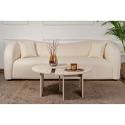Avis Hanah Home Table basse en bois - 90 x 90 x 41 cm - Travertin
