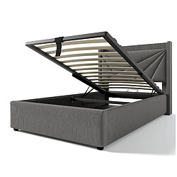 Acheter Lit Coffre Modenvie 90x200 cm - rangement USB Type-C - Gris