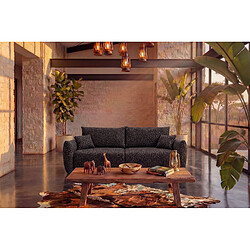 Avis Casanova Canapé droit convertible tissu imprimé animalier 3 places Noir