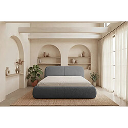 Casanova Lit coffre tissu chenille Gris 160x200cm pas cher
