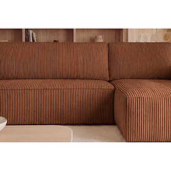 Acheter Casanova Canapé panoramique petit velours côtelé 5 places Terracotta