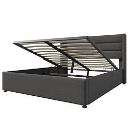 Acheter Lit Coffre Modenvie 140x200 cm - rangement hydraulique - Gris