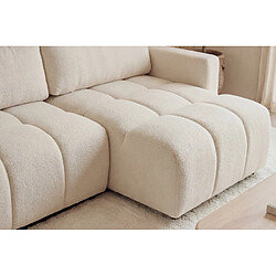 Casanova Canapé amovible convertible tissu texturé 3 places Beige pas cher