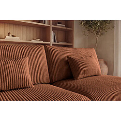 Avis Casanova Canapé droit convertible velours côtelé 2 places Terracotta