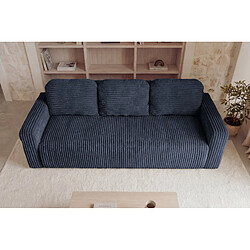 Acheter Casanova Canapé droit convertible gros velours côtelé 3 places Bleu