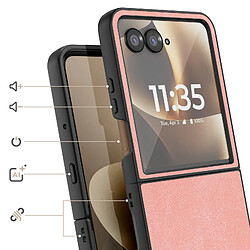 Avis Avizar Coque Clapet pour Motorola Razr 70 Ultra Protection Pliable Rigide Effet Cuir Rose