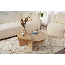 Avis Hanah Home Table basse en bois - 90 x 60 x 30 cm - Chêne miel