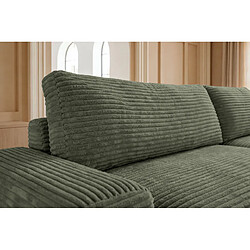 Acheter Casanova Canapé d'angle convertible gros velours côtelé Vert Droit