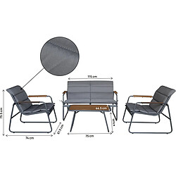 Avis Habitat Et Jardin Salon de jardin avec coussins en métal [ ]Bastia[ ] - 4 places - Gris