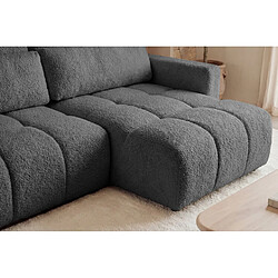 Casanova Canapé amovible convertible tissu bouclette 3 places Gris foncé pas cher