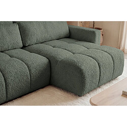 Casanova Canapé amovible convertible tissu bouclette 3 places Vert pas cher