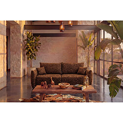 Avis Casanova Canapé droit convertible tissu imprimé animalier 3 places Terracotta