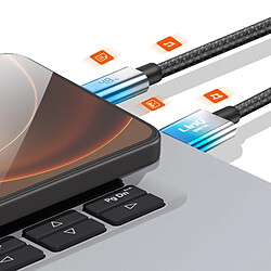 Acheter LinQ Câble USB-C Vers USB de Charge Rapide 48W avec Écran LED 1.2m Bleu