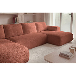 Acheter Casanova Canapé panoramique tissu bouclette 5 places Terracota