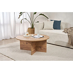 Avis Hanah Home Table basse en bois - 90 x 90 x 40 cm - Pin atlantique