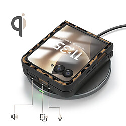 Acheter Avizar Coque Léopard pour Motorola Razr 70 Ultra Protection Pliable Bimatière Marron foncé
