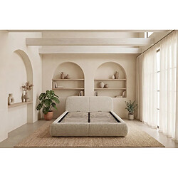 Avis Casanova Lit coffre tissu chenille Beige 200x200cm