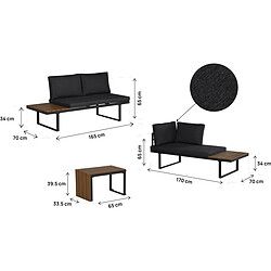 Acheter Habitat Et Jardin Salon de jardin canapé d'angle modulable décor imitation bois [ ]Sylva[ ] - 4 places - Gris