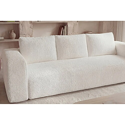 Acheter Casanova Canapé droit convertible tissu bouclette 3 places Beige