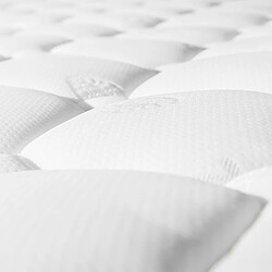 Lit Double 140x200 cm - Modenvie - tete de lit rembourree - Bleu pas cher