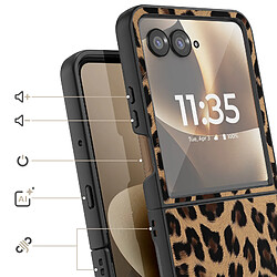 Avis Avizar Coque Léopard pour Motorola Razr 70 Ultra Protection Pliable Bimatière Marron foncé