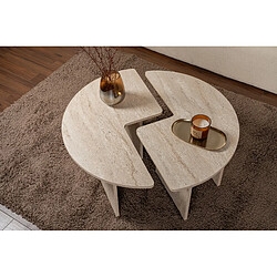 Acheter Hanah Home Table basse en bois - 90 x 90 x 41 cm - Travertin