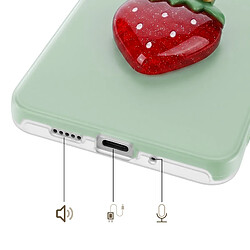 Acheter Avizar Coque pour Galaxy A37 avec Motif Fraise en Relief 3D et Contour Surélevé Vert