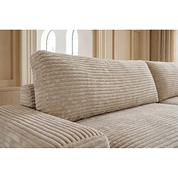 Avis Casanova Canapé d'angle convertible gros velours côtelé Beige Gauche
