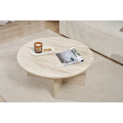 Acheter Hanah Home Table basse en bois - 90 x 90 x 40 cm - Travertin