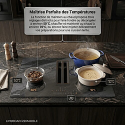 Table induction aspirante encastrable 4 foyers Linarie LIN90DAI1F2ZMARBLE dont 2 flex zone pas cher