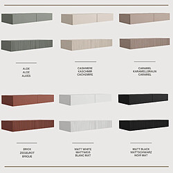 3XELIVING Coiffeuse suspendue avec deux tiroirs, façade lisse - couleur : cachemire, 100 x 40 x 16 cm pas cher