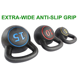 Avis ByteLike Lot de 3 kettlebells 5/10/15 lb revêtus vinyle