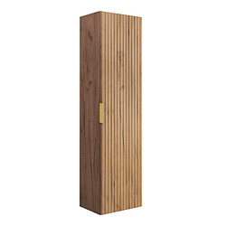 Avis 3XELIVING Colonne de salle de bain, Chêne Craft, 35 x 136 x 27 cm, poignée dorée