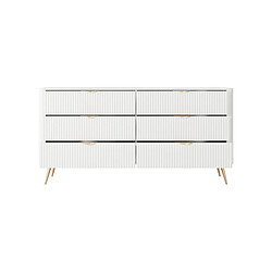 Acheter 3XELIVING Commode : 6 Tiroirs, Blanc, 163,2 x 38 x 81,2 cm