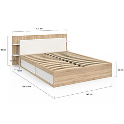 Acheter Idmarket LIT DOUBLE SARI BOIS ET BLANC
