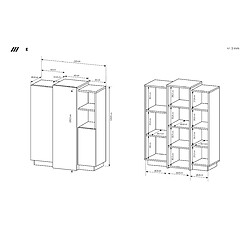 Avis 3XELIVING Commode Moderne pour Salon Chambre, Blanc / Chêne Craft Doré, 110 x 45 x 133,5 cm