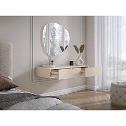 Acheter 3XELIVING Coiffeuse suspendue avec deux tiroirs, façade lisse - couleur : cachemire, 100 x 40 x 16 cm
