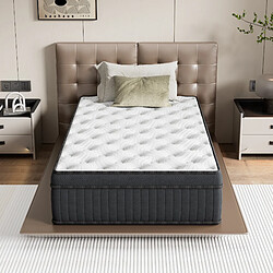 DEWINNER Matelas Ressorts Ensachés 90x200 cm Accueil mémoire de forme ép.25 cm pas cher